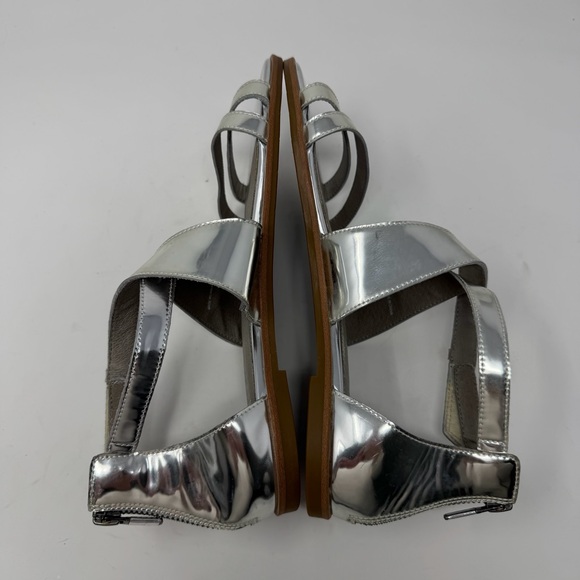Eileen Fisher Cici Sandals Silver Mirror Metallic Leather Womens‎ Size 8.5 - Picture 5 of 7